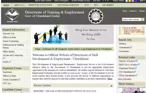 Uttarakhand Employment Registration Online