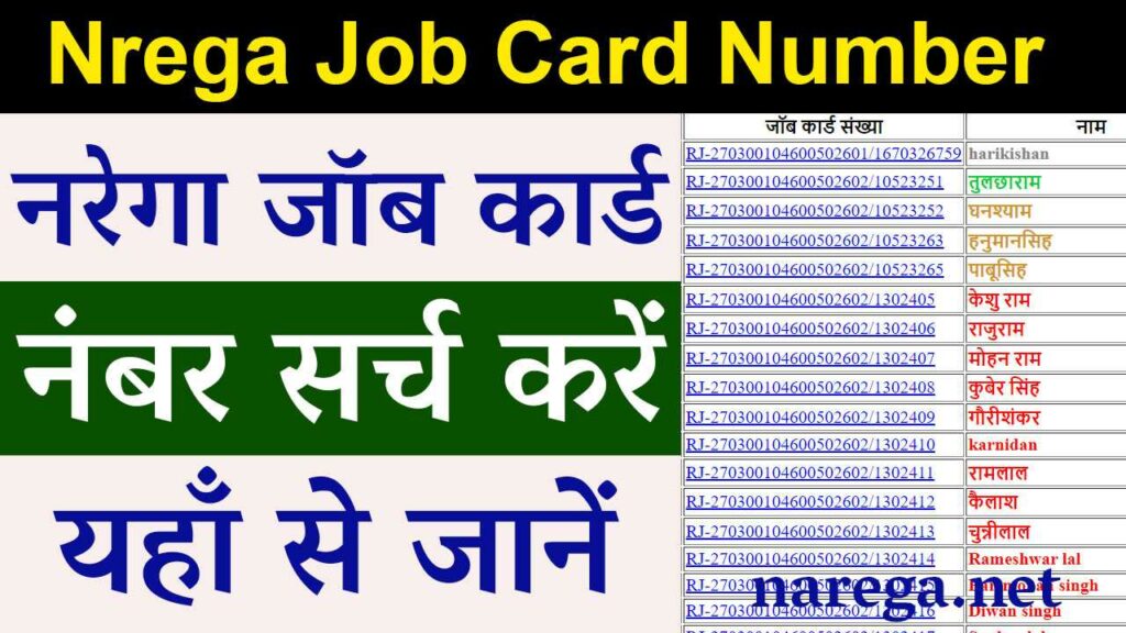 Nrega Job Card Number Search